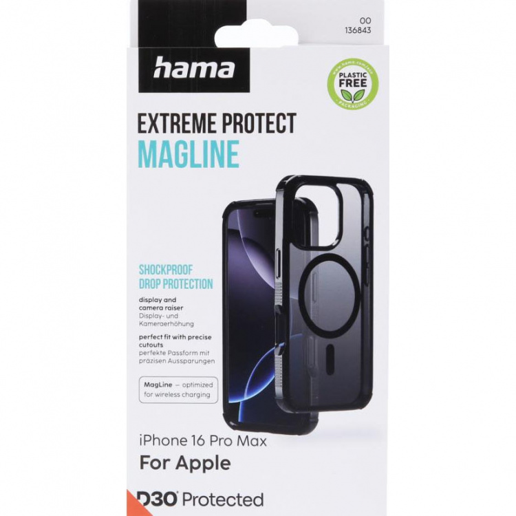 Hama Suojakuori Extreme Protect iPhone 16 Pro Max MagKotelo Musta