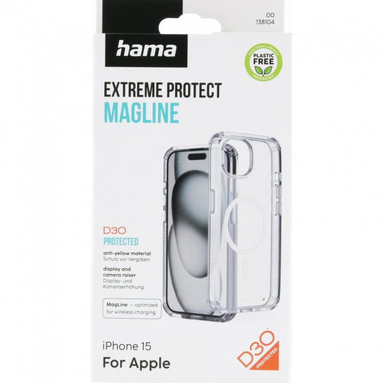 Hama Suojakuori Extreme Protect iPhone 15 MagKotelo Läpinäkyvä