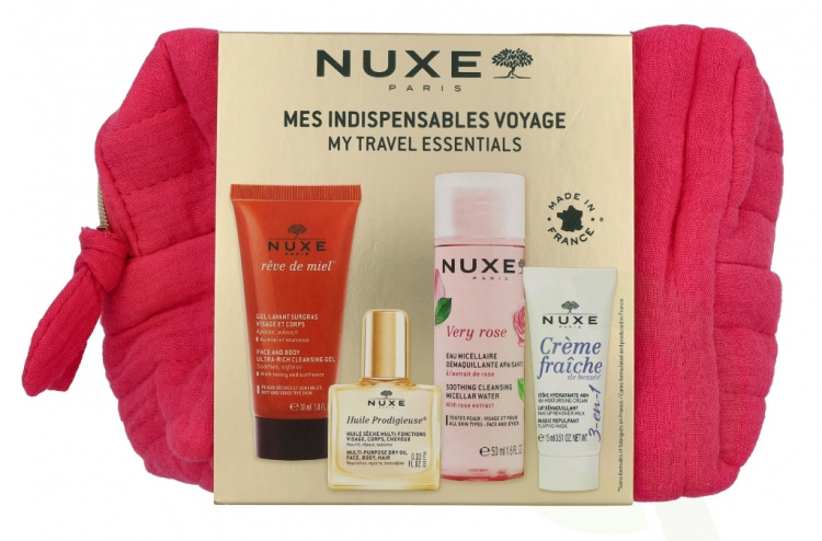 Nuxe My Travel Essentials Kit Very Rose 105 ml Micellar Water 50ml/Cream 15ml/Oil 10ml/Cleansing Gel 30ml