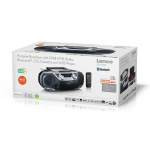 Lenco Kannettava Boombox, jossa on DAB+/FM-radio, Bluetooth®, CD, kasettinauhuri ja USB-soitin Hopea