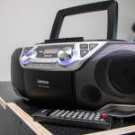 Lenco Kannettava Boombox, jossa on DAB+/FM-radio, Bluetooth®, CD, kasettinauhuri ja USB-soitin Hopea