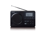 Lenco MPR-035BK Kompakti kannettava FM-radio LCD-näytöllä Musta