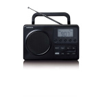 Lenco MPR-035BK Kompakti kannettava FM-radio LCD-näytöllä Musta
