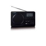 Lenco MPR-035BK Kompakti kannettava FM-radio LCD-näytöllä Musta