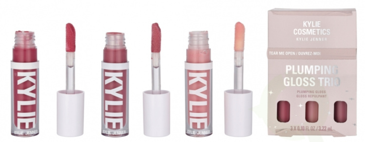 Kylie Cosmetics Lip Gloss Set 9.66 ml Pink Trouble 3.22 ml /Rose Temptation 3.22 ml / Berry Kiss 3.22 ml
