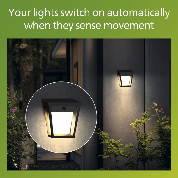 Philips Nissa Vägglampa Solcell LED 250/20lm Svart Philips Nissa Vägglampa Solcell LED 250/20lm Svart