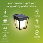 Philips Nissa Vägglampa Solcell LED 250/20lm Svart Philips Nissa Vägglampa Solcell LED 250/20lm Svart