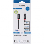 Hama Kaapeli USB-C USB 4.0 Gen4 80 Gbit/S 240W 1.0M Musta