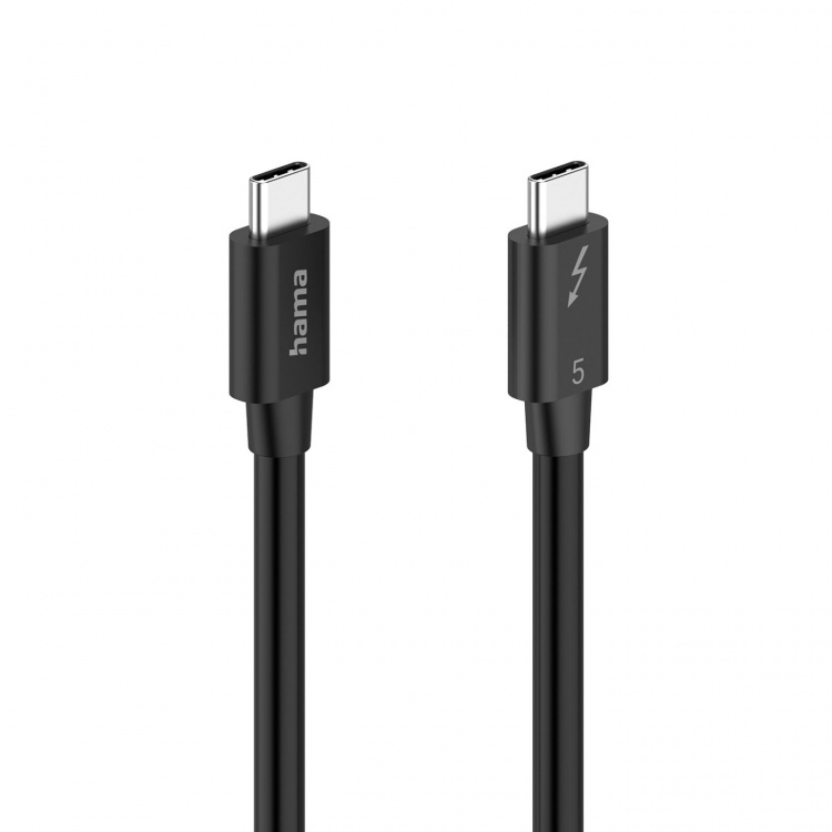Hama Kaapeli USB-C Thunderbolt 5 80 Gbit/S Ultra-Hd 8K 1.0M Musta