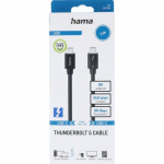 Hama Kaapeli USB-C Thunderbolt 5 80 Gbit/S Ultra-Hd 8K 1.0M Musta