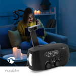 Nedis Hätäradio | Pöytämalli | AM / FM | Powerbank-toiminto | Akkukäyttöinen / Käsiveivi / USB Virta | Musta Nedis Hätäradio | Pöytämalli | AM / FM | Powerbank-toiminto | Akkukäyttöinen / Käsiveivi / USB Virta | Musta