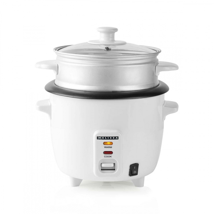 MELISSA Riisinkeitin | 0,6 l | 300 W | Tarttumaton pinnoite | Irrotettava kulho | Höyrykori | Lämpimänäpitotoiminto | Automaattinen poiskytkentä | Valkoinen väri MELISSA Riisinkeitin | 0,6 l | 300 W | Tarttumaton pinnoite | Irrotettava kulho | Höyrykori | Lämpimänäpitotoiminto | Automaattinen poiskytkentä | Valkoinen väri