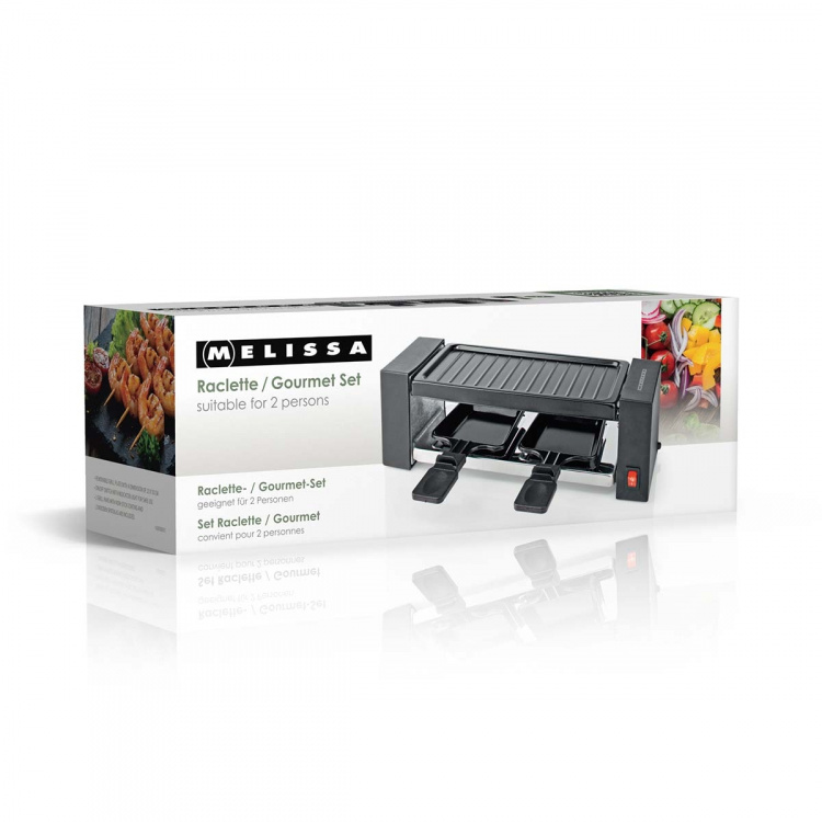 MELISSA Raclette / Gourmet-setti | 2 henkilöä | 400 W | 23 x 10 cm | Tarttumaton pinnoite