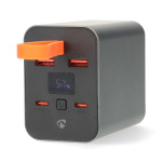 Nedis Virtapankki | 30000 mAh | 1.5 / 2.0 / 3.0 / 5.0 A | Lähtöliitäntöjen määrä: 4 | Lähtöliitäntä: 2x USB-A / 2x USB-C™ | Sisääntulon liitäntä: 1x USB-C™ | PD3.0 100W / QC3.0 | Litium-Polymeeri | Näyttö