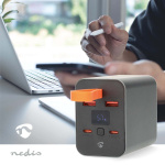 Nedis Virtapankki | 30000 mAh | 1.5 / 2.0 / 3.0 / 5.0 A | Lähtöliitäntöjen määrä: 4 | Lähtöliitäntä: 2x USB-A / 2x USB-C™ | Sisääntulon liitäntä: 1x USB-C™ | PD3.0 100W / QC3.0 | Litium-Polymeeri | Näyttö