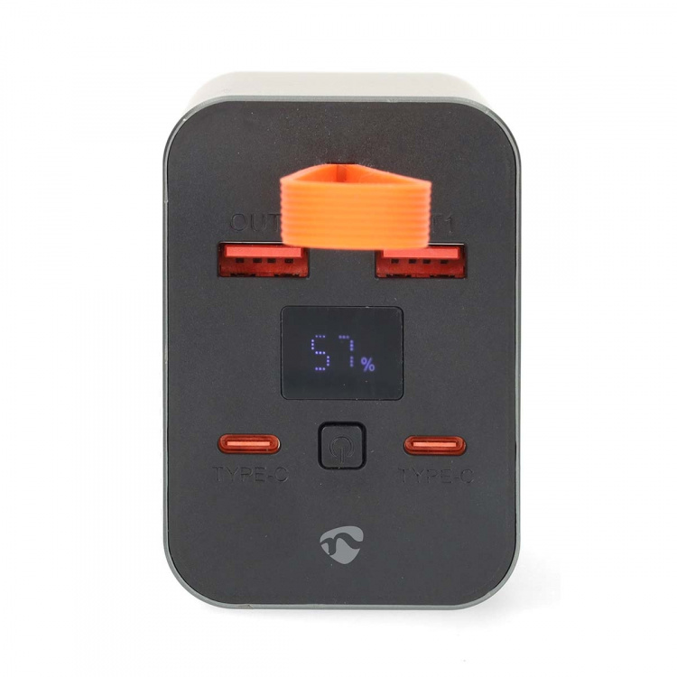 Nedis Virtapankki | 30000 mAh | 1.5 / 2.0 / 3.0 / 5.0 A | Lähtöliitäntöjen määrä: 4 | Lähtöliitäntä: 2x USB-A / 2x USB-C™ | Sisääntulon liitäntä: 1x USB-C™ | PD3.0 100W / QC3.0 | Litium-Polymeeri | Näyttö