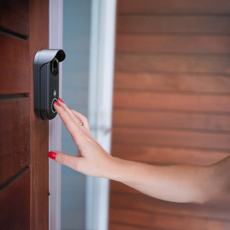 Nedis SmartLife Video Ovipuhelin | Muuntaja | Full HD 1080p | MicroSD (ei sisälly) / Onvif / Pilvipalvelutallennus (valinnainen) | IP54 | Liiketunnistimella | Yökuvaus | Musta