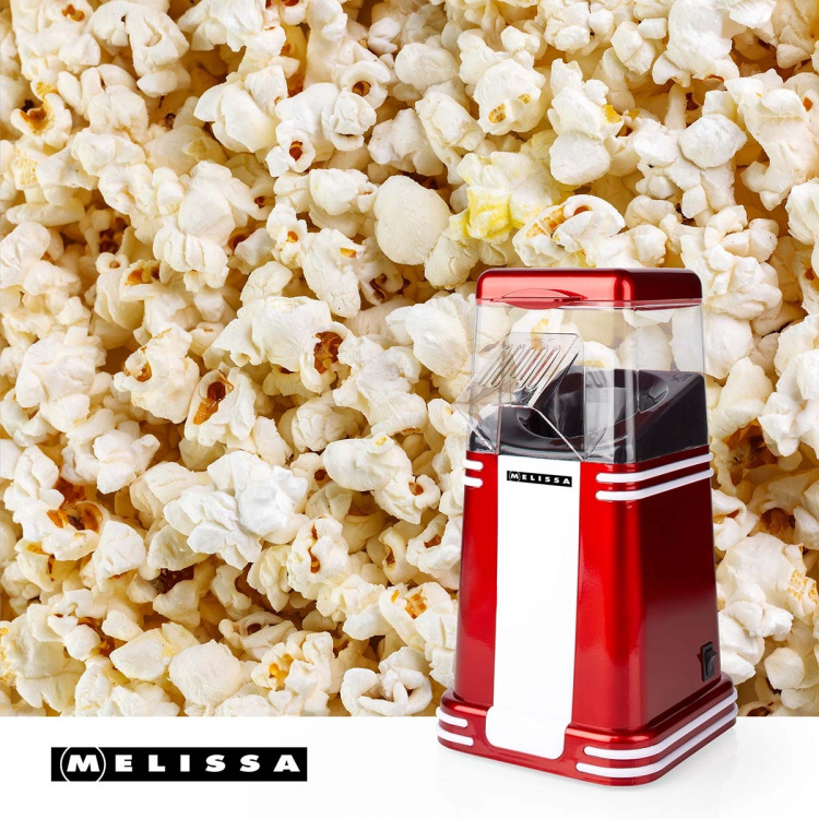MELISSA Popcorn-kone | 60 g | 1200 W | 2 - 4 min | Punainen/valkoinen | Punainen/valkoinen