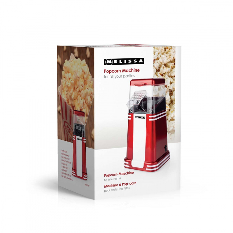 MELISSA Popcorn-kone | 60 g | 1200 W | 2 - 4 min | Punainen/valkoinen | Punainen/valkoinen