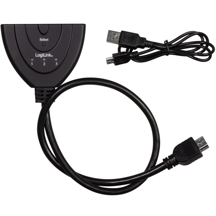 LogiLink HDMI-switch 3-portar Dubbelriktad HDMI 1.4 4K/30 Hz