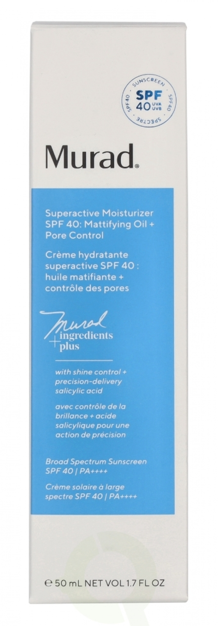 Murad Superactive Moisturizer Oil + Pore Control SPF40 50 ml
