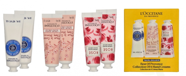 L\'Occitane Best Of Provence Set 180 ml Hand Cream 30ml - 2x Cherry Blossom/2x Rose Reines/2x Shea Butter
