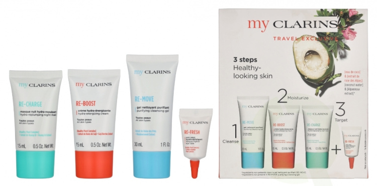 Clarins My Clarins Travel Set 63 ml Cleansing Gel 30ml/Hydra-En.Cream 15ml/Night Mask 15ml/Eye Care 3ml