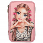 TOPModel Triple Pencil Case With Bow LEOHEART - Pink TOPModel Triple Pencil Case With Bow LEOHEART - Pink