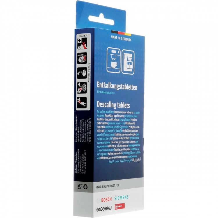 Bosch Täysautomaattisiin kahvinkeittimiin sopivat kalkinpoistotabletit 3x 36 grammaa