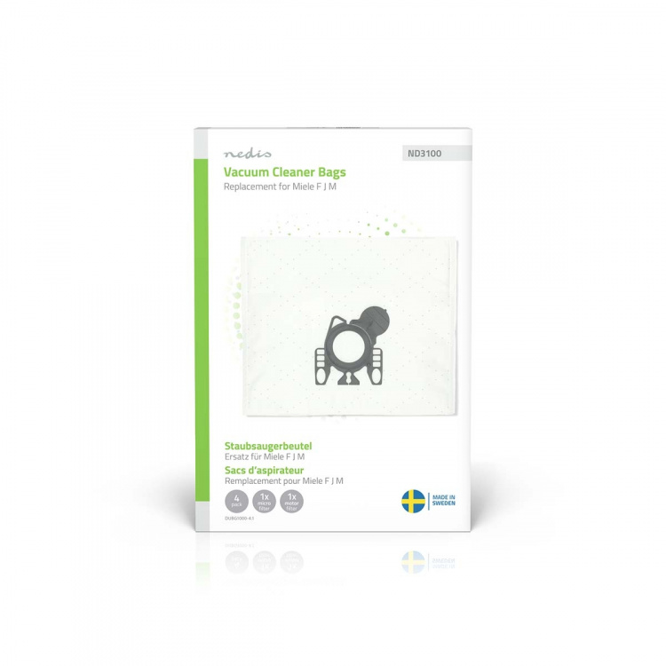 Nedis Pölypussi | 4 kpl | Mikrokuitu | Eniten myyty: Miele FJM | Valkoinen