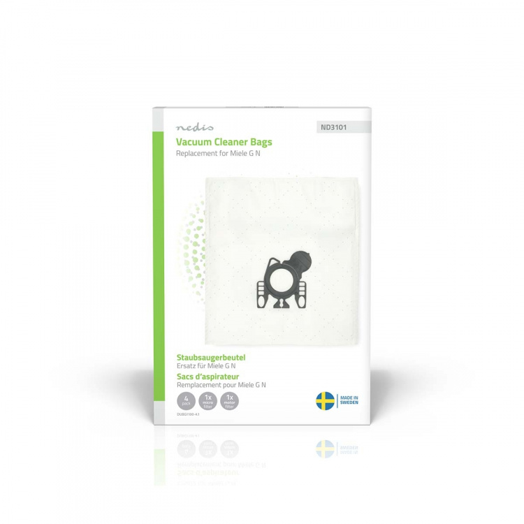 Nedis Pölypussi | 4 kpl | Mikrokuitu | Eniten myyty: Miele GN | Valkoinen