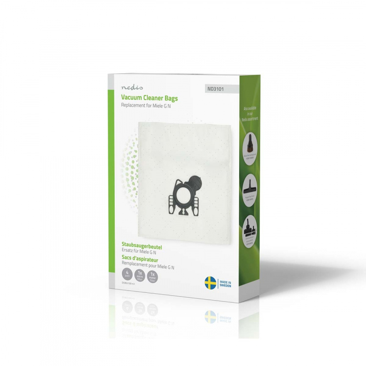 Nedis Pölypussi | 4 kpl | Mikrokuitu | Eniten myyty: Miele GN | Valkoinen