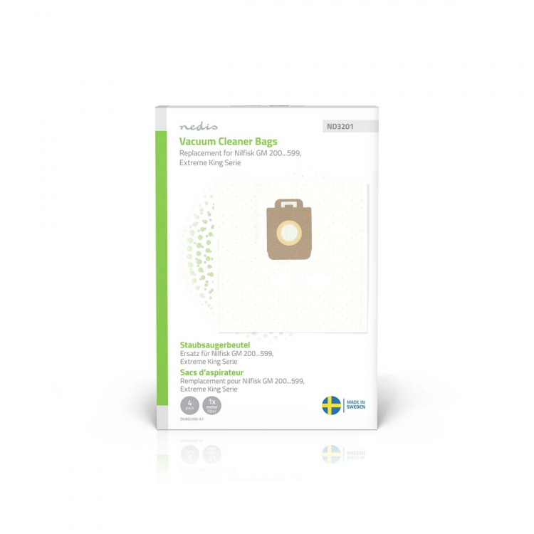 Nedis Pölypussi | 4 kpl | Mikrokuitu | Eniten myyty: Nilfisk Extreme - King Series / Nilfisk GM 200 - 599 | Valkoinen