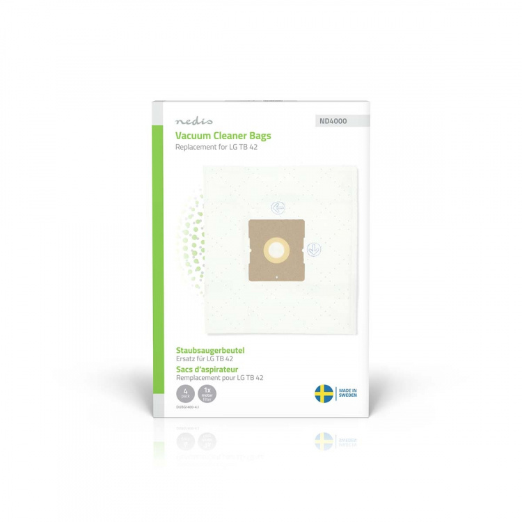 Nedis Pölypussi | 4 kpl | Mikrokuitu | Eniten myyty: LG TB 42 | Valkoinen