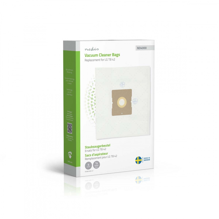 Nedis Pölypussi | 4 kpl | Mikrokuitu | Eniten myyty: LG TB 42 | Valkoinen