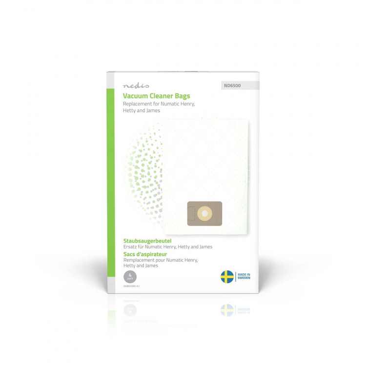 Nedis Pölypussi | 4 kpl | Mikrokuitu | Eniten myyty: Numatic Henry / Hetty / James | Valkoinen