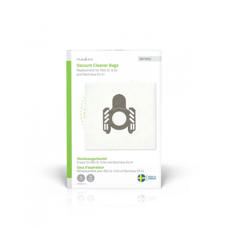 Nedis Pölypussi | 4 kpl | Mikrokuitu | Eniten myyty: AEG Gr. 5/5s and Electrolux ES 51 / AEG GR5 / Electrolux E51 | Valkoinen