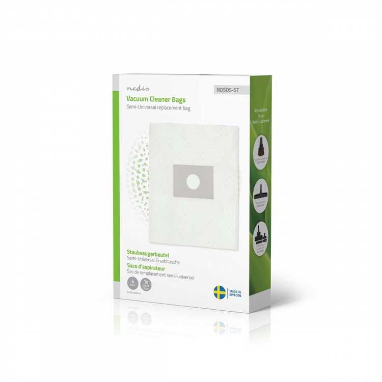 Nedis Pölypussi | 4 kpl | Mikrokuitu | Eniten myyty: Semi-Universal | Valkoinen