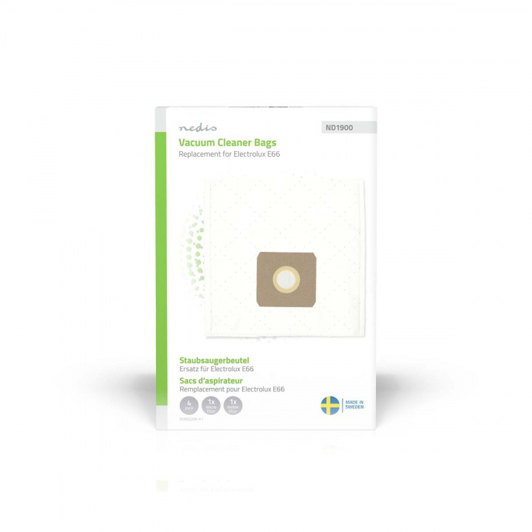 Nedis Pölypussi | 4 kpl | Mikrokuitu | Eniten myyty: Electrolux E66 | Valkoinen