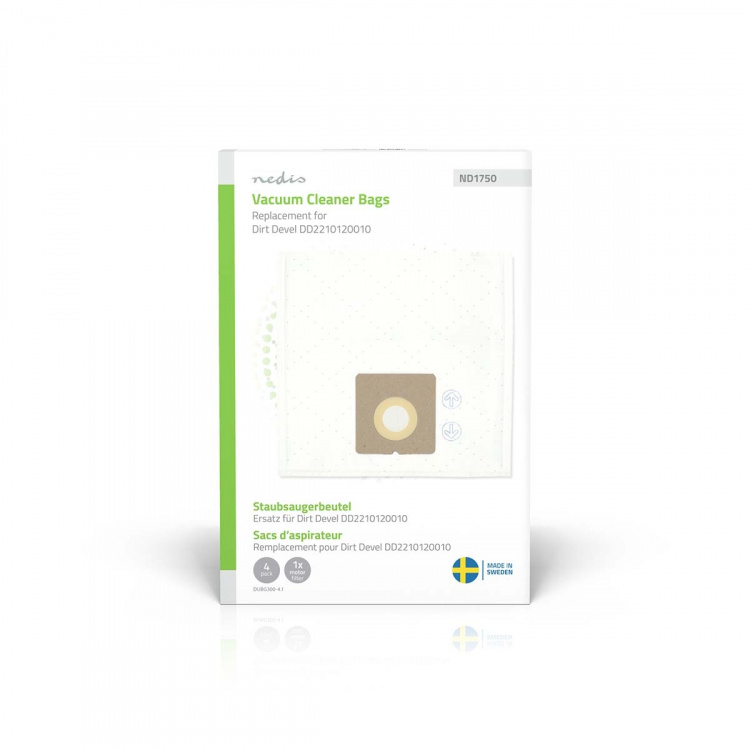 Nedis Pölypussi | 4 kpl | Mikrokuitu | Eniten myyty: Dirt Devil Swiffy M 1550 - 1556 Series | Valkoinen