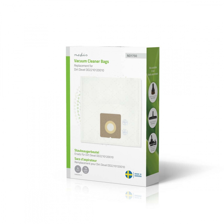 Nedis Pölypussi | 4 kpl | Mikrokuitu | Eniten myyty: Dirt Devil Swiffy M 1550 - 1556 Series | Valkoinen