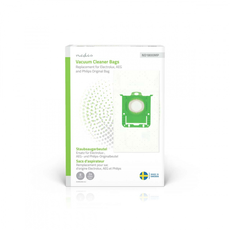 Nedis Pölypussi | 8 kpl | Mikrokuitu | Eniten myyty: Replacement for Electrolux, AEG and Philips Original Bag | Valkoinen Nedis Pölypussi | 8 kpl | Mikrokuitu | Eniten myyty: Replacement for Electrolux, AEG and Philips Original Bag | Valkoinen