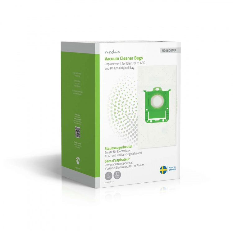 Nedis Pölypussi | 8 kpl | Mikrokuitu | Eniten myyty: Replacement for Electrolux, AEG and Philips Original Bag | Valkoinen Nedis Pölypussi | 8 kpl | Mikrokuitu | Eniten myyty: Replacement for Electrolux, AEG and Philips Original Bag | Valkoinen