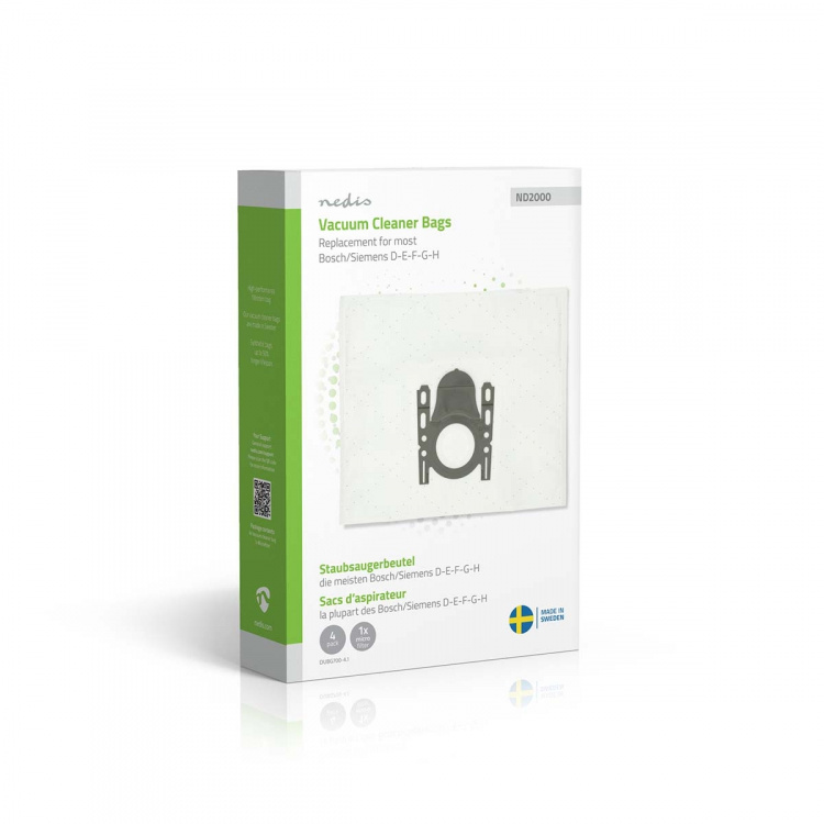 Nedis Pölypussi | 4 kpl | Mikrokuitu | Eniten myyty: Bosch / Siemens D - E - F - G - H | Valkoinen