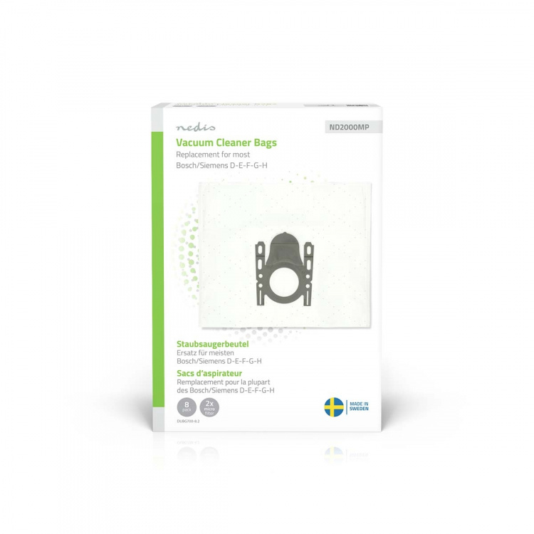 Nedis Pölypussi | 8 kpl | Mikrokuitu | Eniten myyty: Bosch / Siemens D - E - F - G - H | Valkoinen