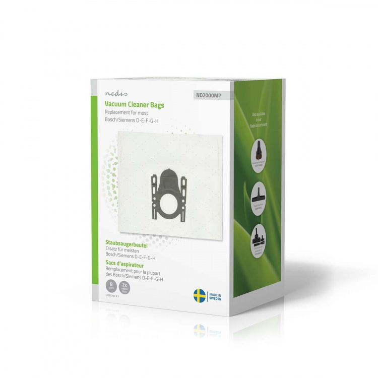 Nedis Pölypussi | 8 kpl | Mikrokuitu | Eniten myyty: Bosch / Siemens D - E - F - G - H | Valkoinen