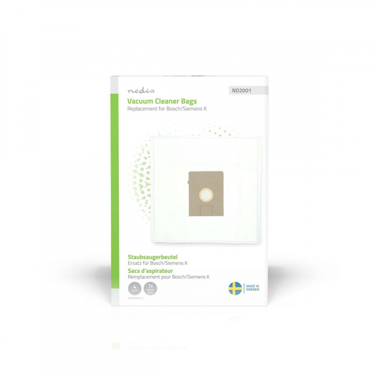 Nedis Pölypussi | 4 kpl | Mikrokuitu | Eniten myyty: Bosch / Siemens Arriva - Smiley K | Valkoinen