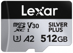 Lexar microSDXC Professional SILVER Plus UHS-I/U3/A2/4K R205/W150 (V30) - SILVER - 512GB
