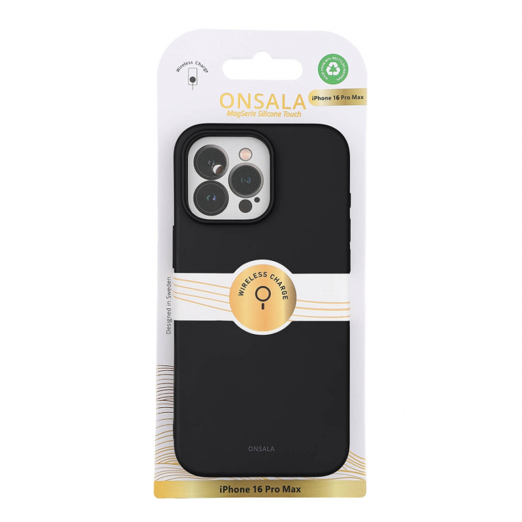 Onsala Back Sil Touch Recycled MagSerie iPhone 16 Pro Max Black