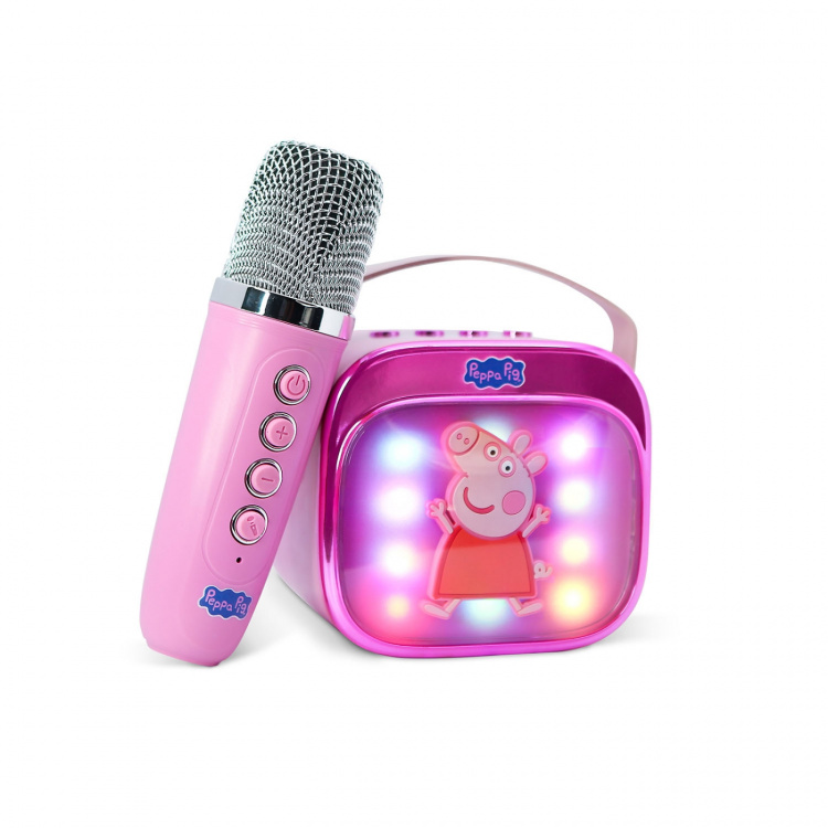 Peppa Pig Karaoke Kaiutin Mikrofonilla Pipsa Possu Popsing LED
